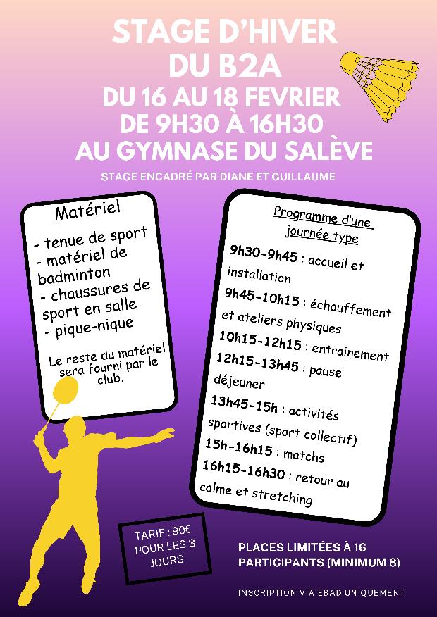 Stage d'hiver du B2A74